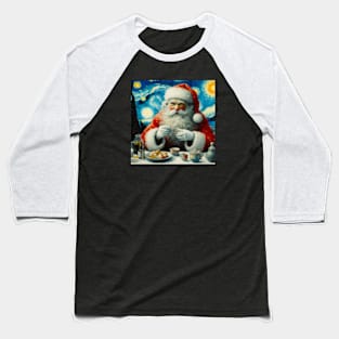 Christmas Santa Claus Van Gogh Baseball T-Shirt